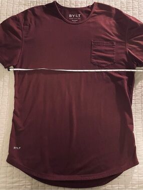 BYLT Basics S/S Maroon Drop Cut Tshirt
